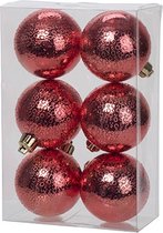 Cosy & Trendy Kerstballen Wrinkle Red 6-Delig