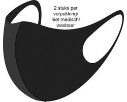 Mondkapje wasbaar zwart (2 stuks)