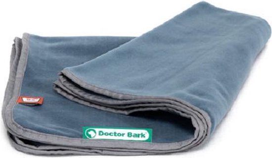 Doctor Bark zachte fleece deken blauw grijs L | bol.com