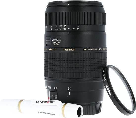 Tamron AF-D 70-300mm f/4.0-5.6 Di LD Nikon FX + UV-Filter 62mm + Elite Lenspen
