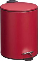 Luxe pedaalemmer - mat bordeaux rood - prullenbak - 5 L - 5 liter - kantoor - slaapkamer - toilet - badkamer