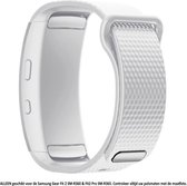 Wit bandje geschikt voor Samsung Gear Fit 2 SM-R360 & Fit2 Pro SM-R365 – Maat: zie maatfoto - horlogeband - polsband - strap - siliconen - rubber - white