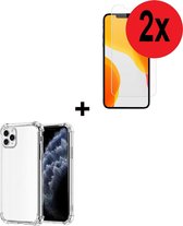 iPhone 12 Mini Hoesje - iPhone 12 Mini Screenprotector - iPhone 12 Mini hoes Transparant Shock Proof Case + 2x Screenprotector