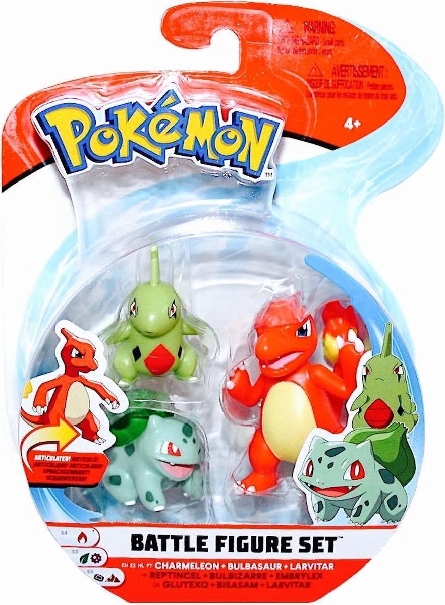 Pokemon Battle Figure Pack - Charmeleon, Bulbasaur, Larvitar | bol.com