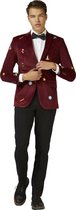 OppoSuits Deluxe X-Mas Icons - Deep Burgundy - Kerst - Heren Kerst Blazer - Bordeaux - Maat: EU 54