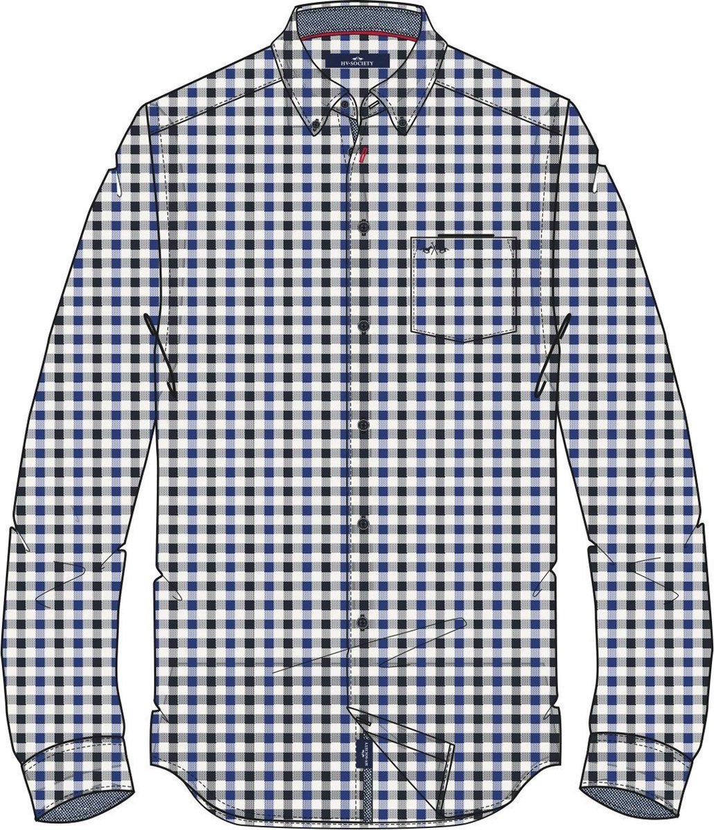 Overhemd Lange Mouw Adam Ruit Blauw (0404103123 - 5245 - Jetset Blue)