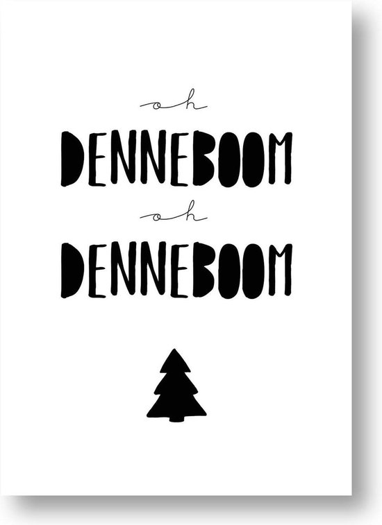 Kerst poster A4 | Zwart-wit | Oh denneboom, oh denneboom | Kerstmis | MOODZ design