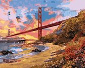 Schilderen op Nummer - Golden Gate Bridge - Painting by Numbers - 50x40 cm - Complete Set