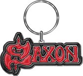 Saxon - Logo Sleutelhanger - Rood/Zwart