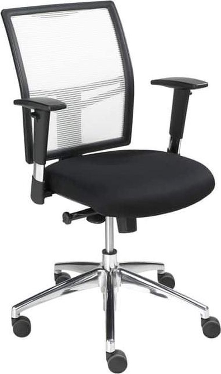 Ergonomische bureaustoel 1412 EN-1335 genormeerd kleur wit zitting stof