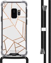iMoshion Design hoesje met koord voor de Samsung Galaxy S9 - Grafisch Koper - Wit / Goud