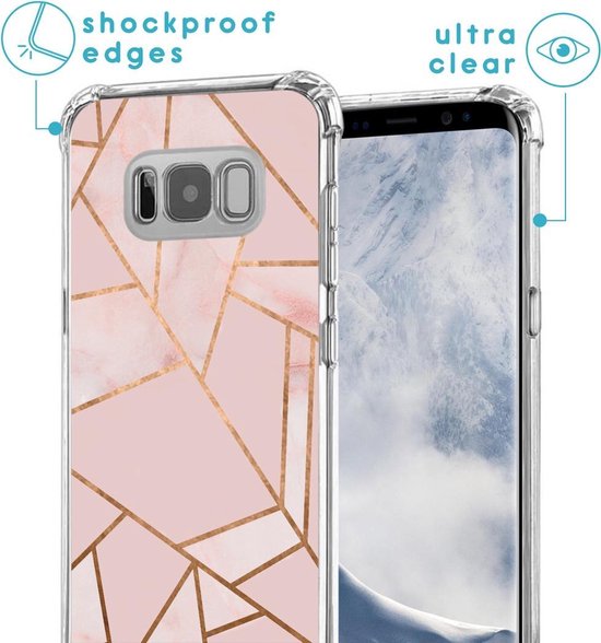 iMoshion Design hoesje met koord voor de Samsung Galaxy S8 - Grafisch Koper  - Roze / Goud | bol.com