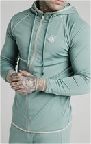 SIKSILK SCOPE ZIP THROUGH HOODIE LIGHT PETROL BLUE