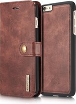 Bookcase met magnetische hardcase en kaartgleuven iPhone 6/6s - wijnrood/bordeaux - DG-Ming