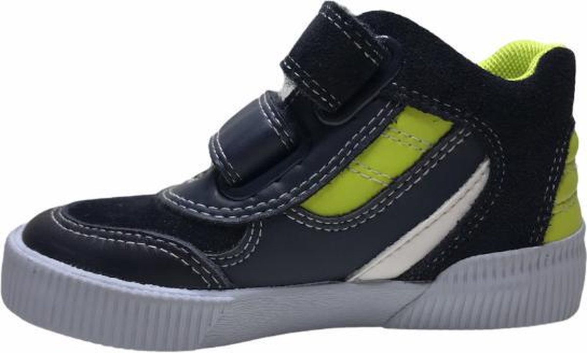 Geox 2 velcro's lederen hoge sneakers Kilwi navy lime mt 25 | bol.com