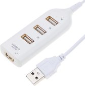 USB Splitter - 4 Extra Poorten - Wit - USB Hub - USB Multipoort Adapter Voor laptop - USB 2.0 - USB Switch