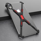 Schokbestendige X-vormige metalen bumper iPhone XR - rood/zwart