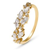 Favs Dames Dames Ring 9 karaat geelgoud 6 Zirkonia 54 Geelgoud 32012865