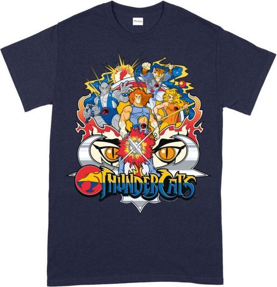 Thundercats in Action Group Shot  T-Shirt - Blue - S