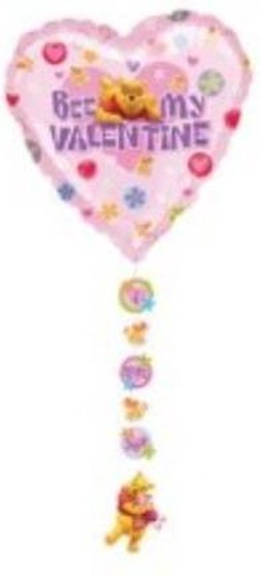 Disney - Folieballon - Winnie de Poeh - Bee my valentine - met onderhangers