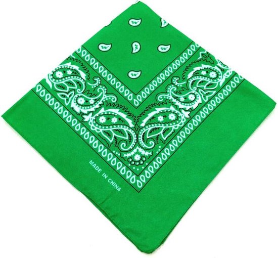 Bandana Hip Hop 100% Katoen Bandana écharpe carrée vert clair 55 cm * 55 cm bandeau imprimé pour femmes / hommes / Garçons/ Filles 2019 Mode