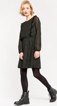 LOLALIZA Mini jurk met ruches en glitters - Zwart - Maat 42