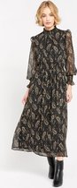 LOLALIZA Maxi jurk met ruches - Zwart - Maat 38