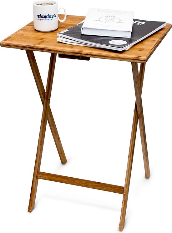 relaxdays - table d'appoint pliante - table de téléphone en bambou - table  de balcon... | bol.com