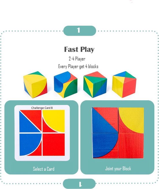Thumbnail van een extra afbeelding van het spel Houten Montessori Patroon Blok Puzzel Speelgoed