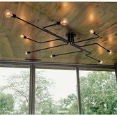 Industriële hanglamp, design plafondlamp 8 lampen