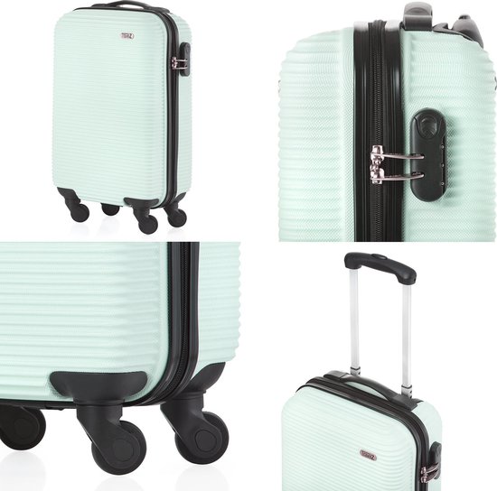 TravelZ Horizon Handbagage koffer - 54cm Handbagage Trolley 35 Ltr - Mint