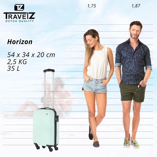 TravelZ Horizon Handbagage koffer - 54cm Handbagage Trolley 35 Ltr - Mint