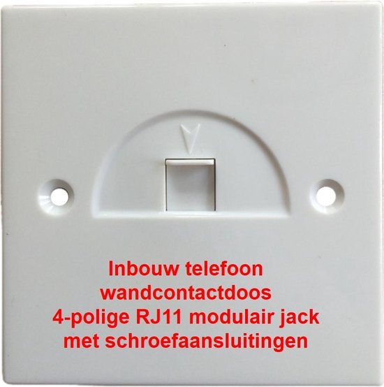 Bekijk het internet Adelaide palm Telefoon Wandcontactdoos - Inbouw - 4 polig RJ11 - met schroefaansluitingen  | bol.com