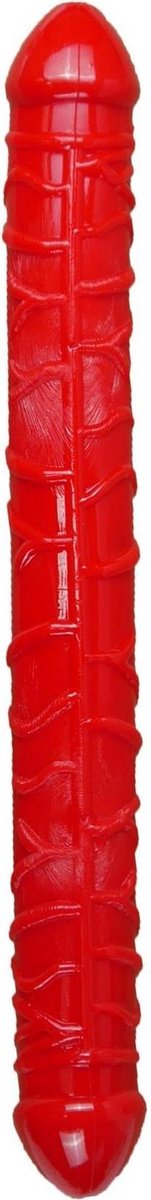 Goedkoopste Dildo-Flexible Dubbele dildo- dubbele Dong - Rood - doorzichtig rood