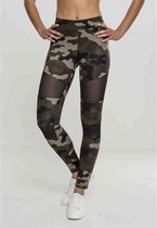 Urban Classics Legging -M- Camo Tech Mesh Bruin/Groen