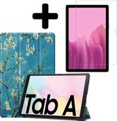 Samsung Galaxy Tab A7 2020 Hoes Case + Screenprotector - Witte Bloesem