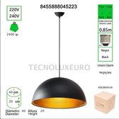 Moderne Nordic hanglamp Lamp E27 draad 40 cm diameter zwart en goud kleur