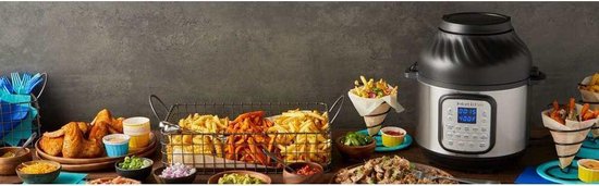Instant Pot Duo Crisp 7,6L multicooker met airfryer - Snelkoken, sauteren, stomen, slow cook, sous vide, warmhouden, air fry, roosteren, bakken, braden en dehydrateren.