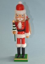 Notenkraker gekleed als kerstman | het keerstbeeld / de kerstdecoratie is 37 cm hoog