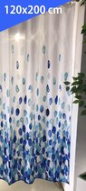 Douchegordijn 120x200 cm (Small) - Met Ophangringen - Polyester - Wasbaar - Blue Petals