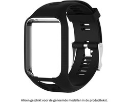 Zwart bandje voor Tomtom Adventurer, Tomtom Spark, Tomtom Spark 3, Tomtom Runner 2, Runner 3 - Golfer 2 - horlogeband - polsband - strap