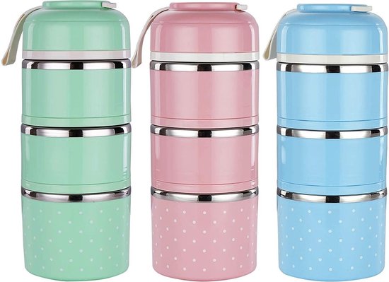 Evolize Bento Lunchbox in Japanse Stijl - Bento Box - 6 Compartimenten - Lekvrij - Milieuvriendelijk RVS - 1650ml - Groen