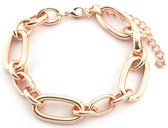 Armband Dames - Schakels Ovaal - Lengte Verstelbaar 17-22 cm - Roségoudkleurig