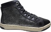 Geox rits veter bloemen hoge sneakers J62L5E  dk silver mt 32