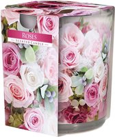 Geurkaars in glas | geschenkverpakking | rosengeur | 22 branduren