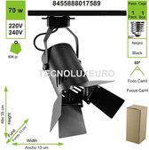 3 Fase Rail Ledspot  Armatuur Type Cinema E27 Fitting Zwart