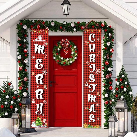 Kerst banners 2 stuks - kerst decoratie deur binnen en buiten | bol.com
