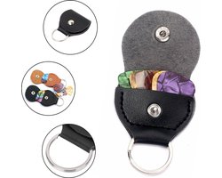 Plectrum Sleutelhanger - Inclusief 3 Plectrums - Zwart - Vintage Leren Look