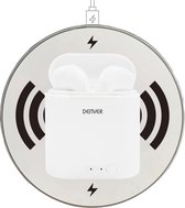 Denver TWQ-40P - Wireless Bluetooth earbuds - draadloos opladen met QI - met QI pad -  Wit