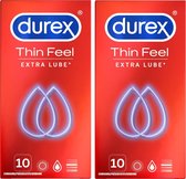 Bol.com Durex Condooms Thin Feel - Extra Lube - 2x 10 stuks aanbieding
